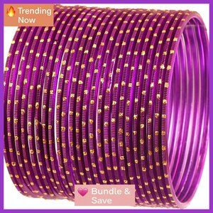 Bangle M Purple Vintage Designer Fashion Dots